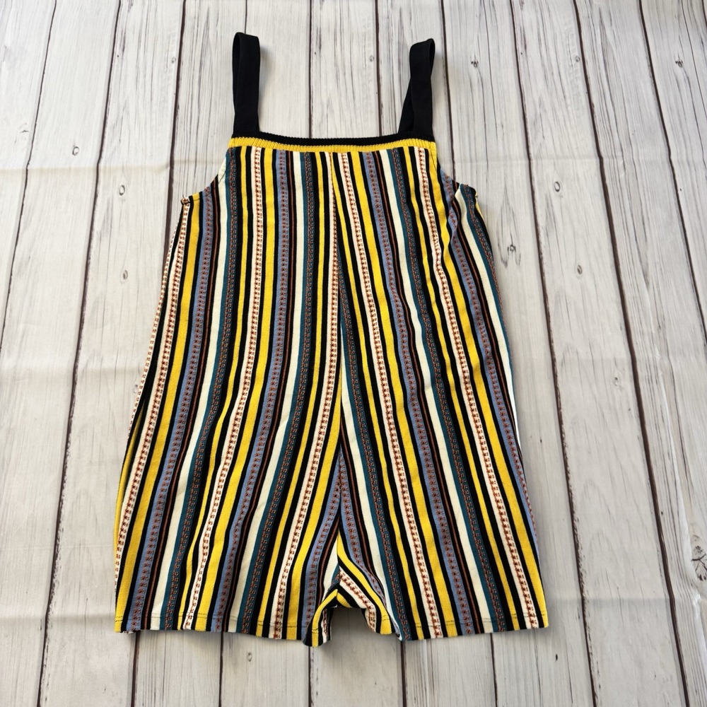 ZARA Womens Multicolor Striped Knit Tank Shorts Romper Jumpsuit Onepiece Small